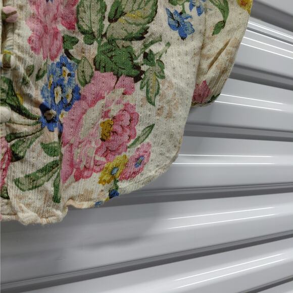 Auguste Womens 4 Floral Blouse Cream Pink Boho Chic Romantic Cottagecore Top - Picture 8 of 11